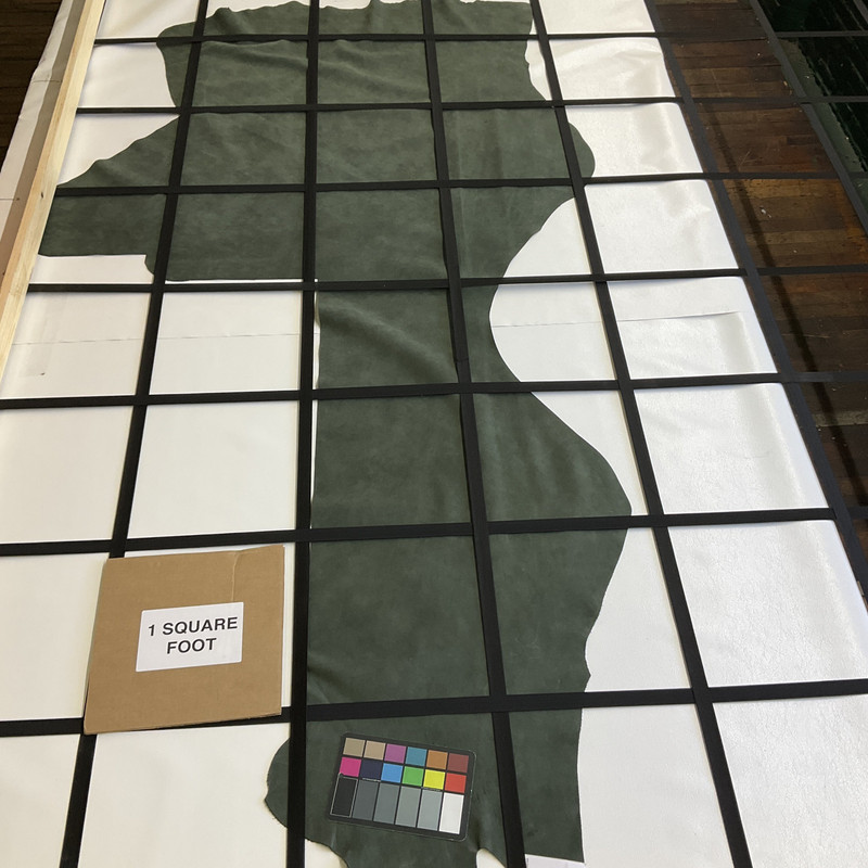 Mottled Dark Sage Matte | Smooth Leather Cowhide | 14 Square Feet | 3.5 Ounce / 1.4 mm