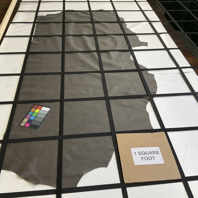 Charcoal Grey | Leather Cowhide | 18 Square Feet | 3 Ounce / 1.1 mm