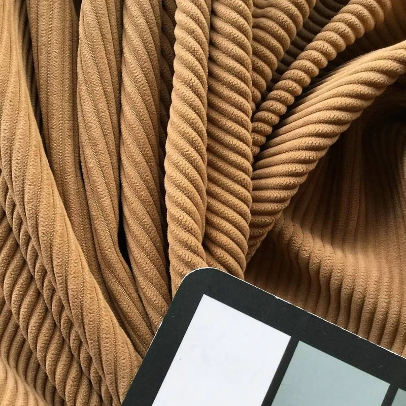 2.5 Yard Piece of Oak Colored Fabricut Lakshmi Corduroy Upholstery Fabric | 54 Wide | BTY | Durabl