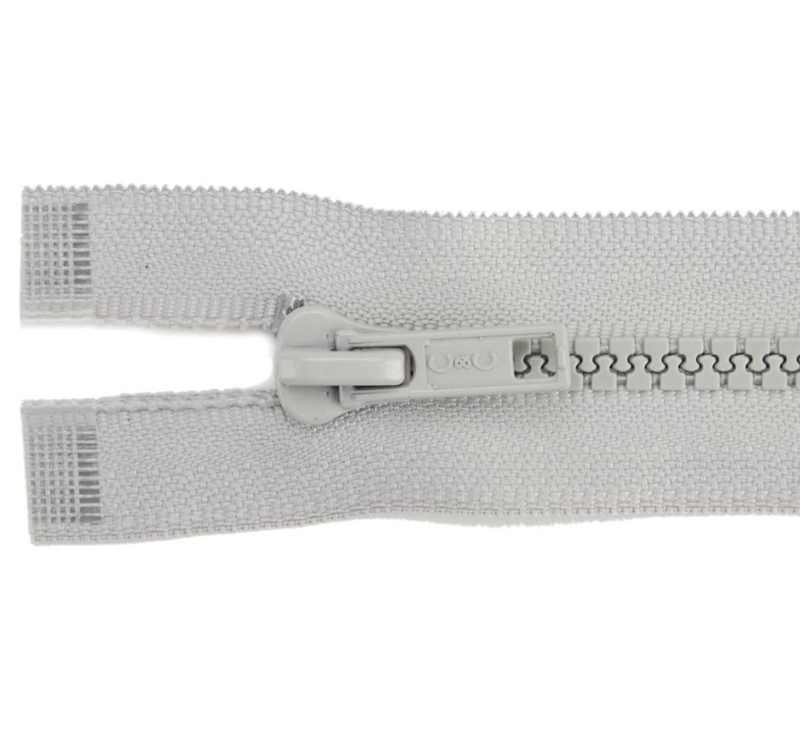 30 Inch GREY Seperating Jacket Zipper | Heavy Duty Molded Plastic | Anti Iceing & UV Stable