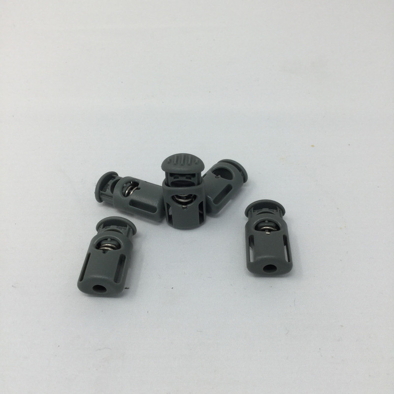 Cord Lock  | Gray Plastic | Textured Button | For Backpacks / Lanyards / Outdoor Gear / Drawstrings