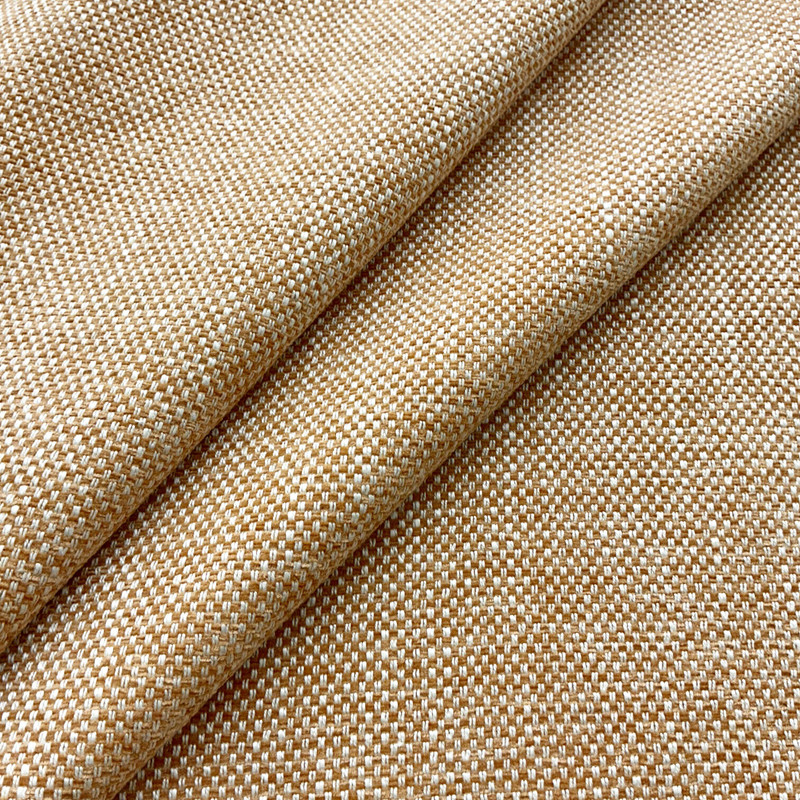 Dial in Salmon | Europatex Upholstery Fabric | Orangish Brown / White Checkered Basketweave | Heavyweight | 57" Wide | By the Yard