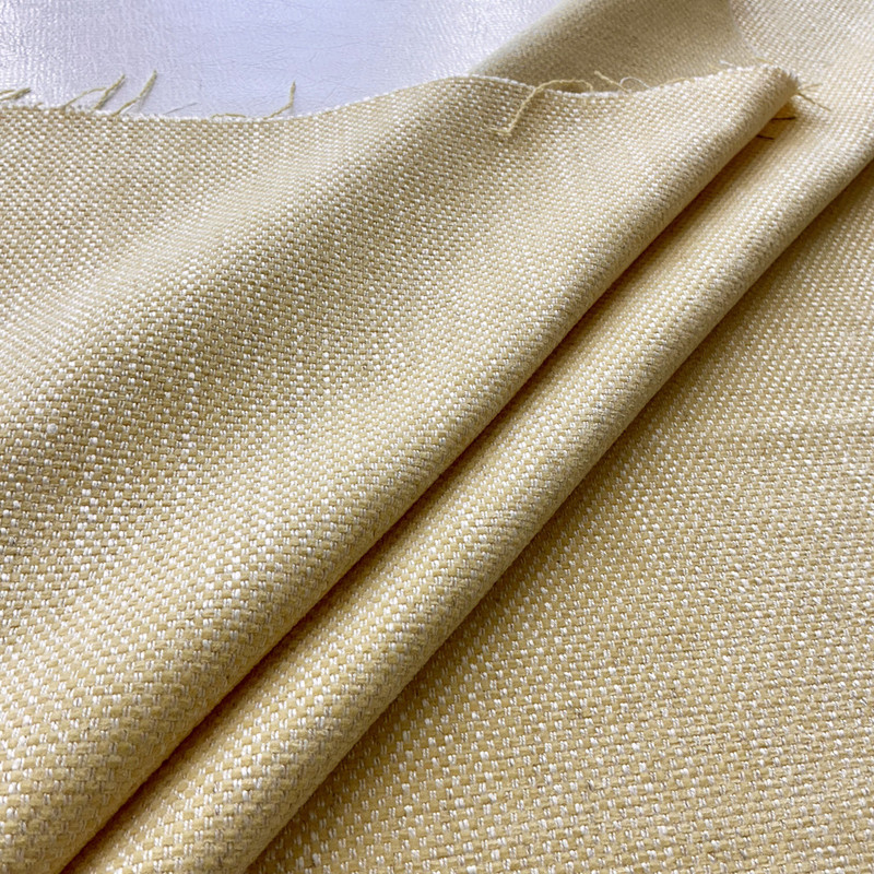 Dial in Sunlight | Europatex Upholstery Fabric | Pale Yellow / White Checkered Basketweave | Heavyweight | 57" Wide | By the Yard