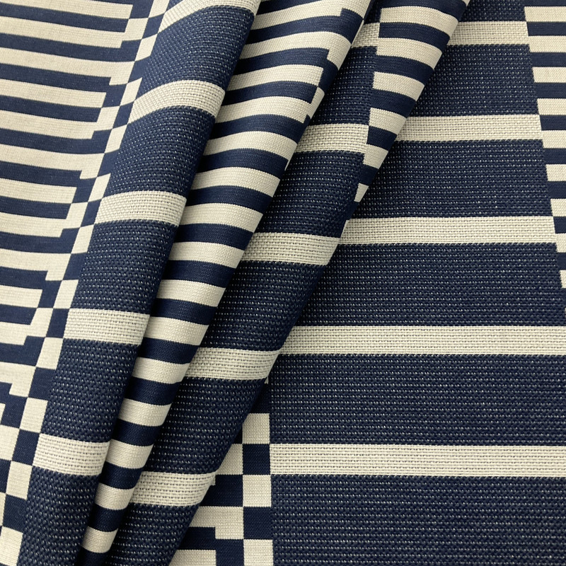 1 Yard Piece of Bella Dura Home Performance Pep Rally Deep Sea | Heavyweight Outdoor, Jacquard Fabric | Home Decor Fabric | 57" Wide