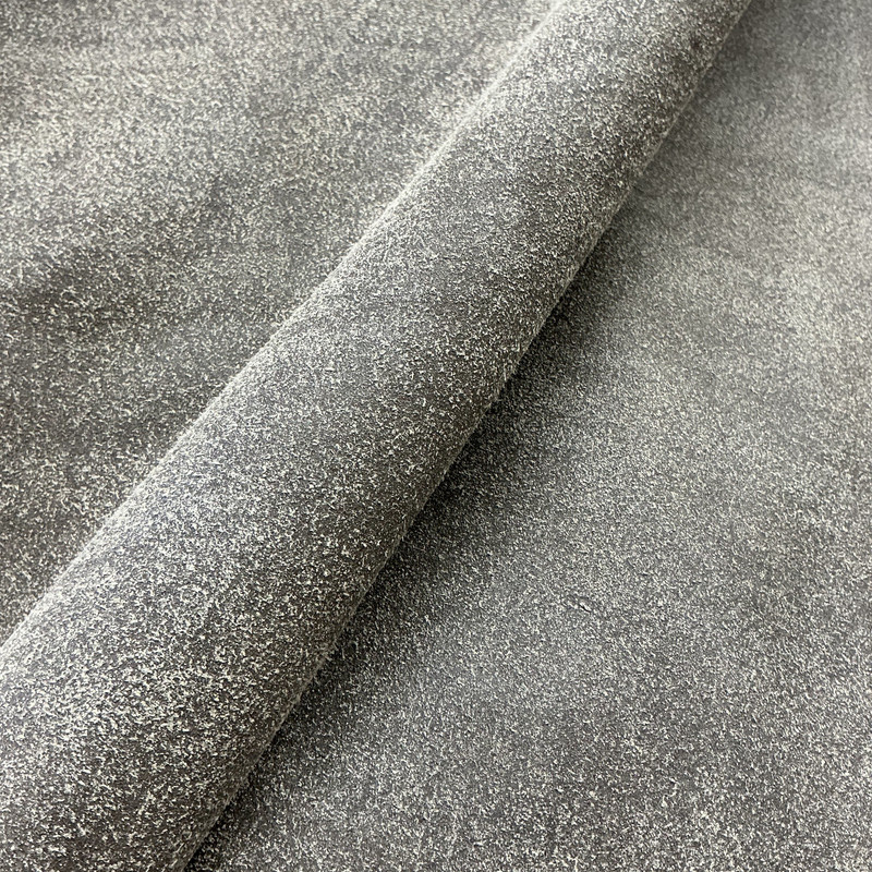 Antique Distressed Full Grain Leather Cow Hide | Taupe Rough Suede Texture | 38 to 45 square feet | 3 to 4 oz. | Full Hide