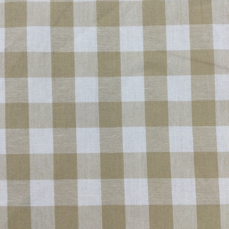 2.25 Yard Piece of Homespun Check in Beige and Off White | Home Decor Fabric | Cotton | 54 Wide | By the Yard