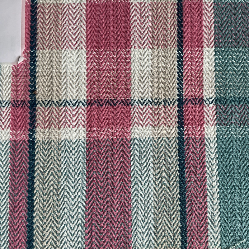 Gloucester in Aquarius | Upholstery Fabric | Plaid Pink / Blue / White | Covington | 54" Wide | Heavy Weight | By the Yard
