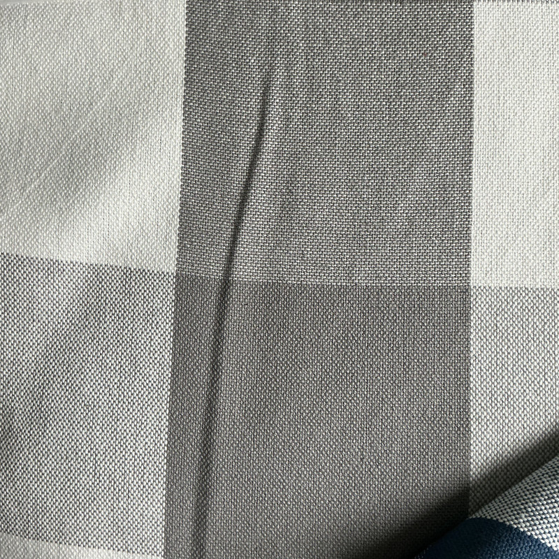 Big Check in Dove | Upholstery / Slipcover Fabric | Grey and White | 100% Cotton | 55" Wide | Medium Weight | By the Yard