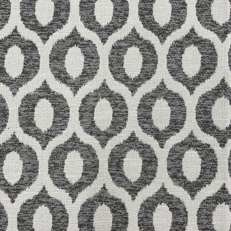 Sky Top in Steel | Upholstery Fabric | Ogee in Grey / Bone White | Swavelle | 54" Wide | Heavyweight | BTY