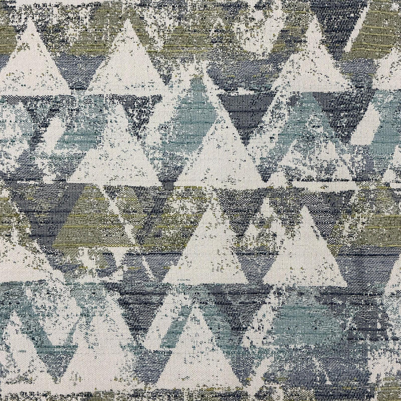 Shatter in Everglade | Upholstery Fabric | Abstract Geo in Blue / Green / White | Swavelle | 54" Wide | Heavyweight | BTY