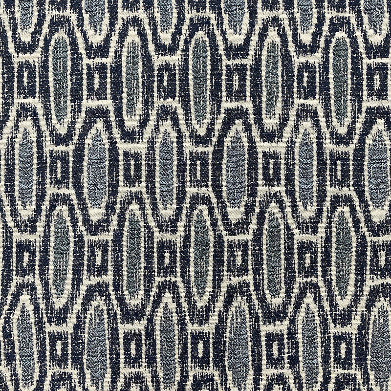 Flat Rock in Sea | Upholstery Fabric | Geometric Design in Blue / Pale Grey | Swavelle | 54" Wide | Heavyweight | BTY