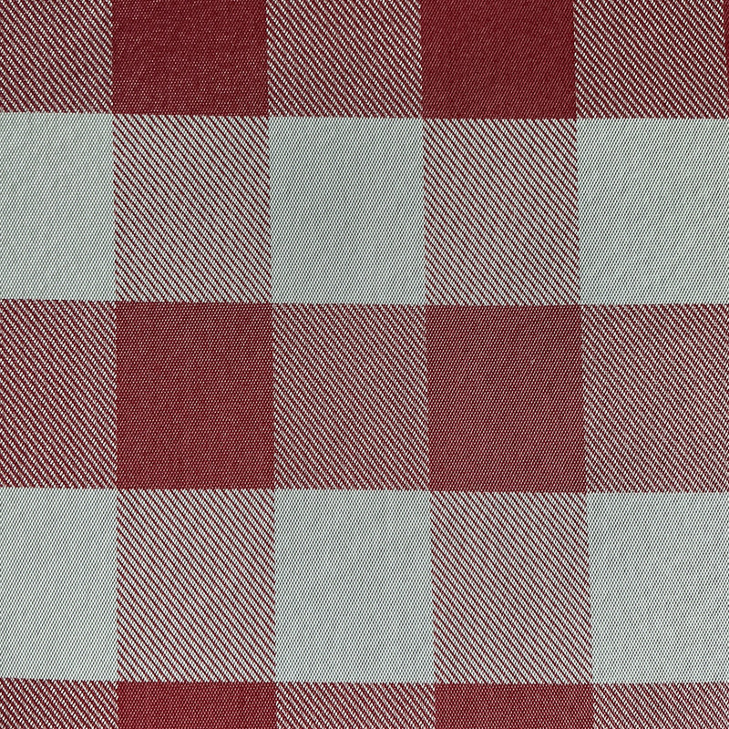 Check Plaid in Red and White | Tabletop Vinyl Fabric | Felt-backed Tablecloth Vinyl | 54" Wide | By the Yard