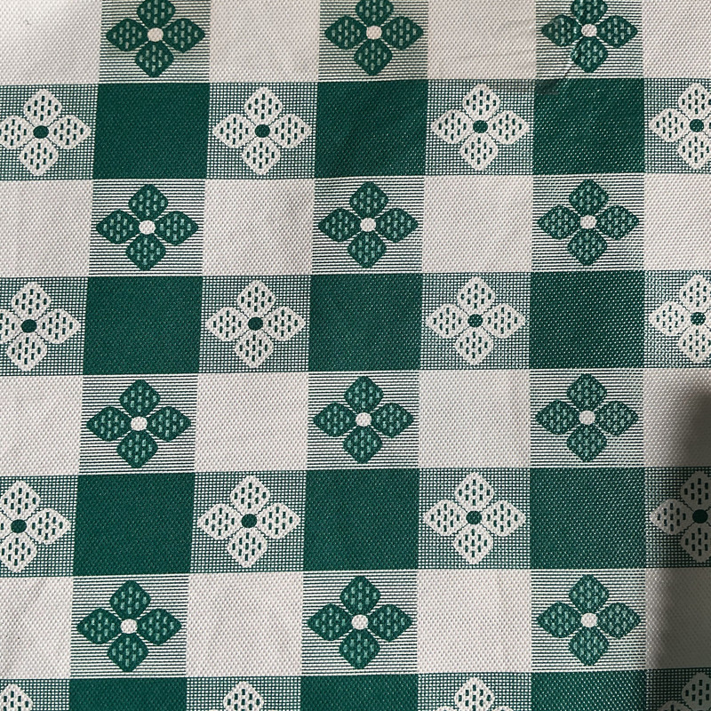 Tavern Check in Green and White | Tabletop Vinyl Fabric | Felt-backed Tablecloth Vinyl | 54" Wide | By the Yard