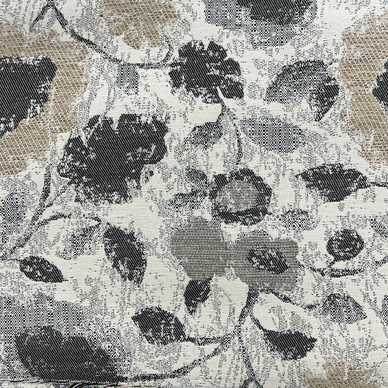 Myla in Marble | Upholstery Fabric | Floral Jacquard in Black / Beige / White | Richloom | Heavyweight | 54" Wide | By the Yard