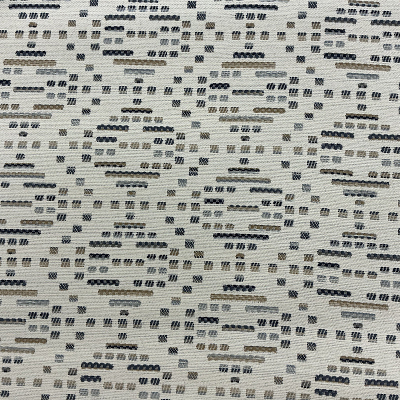Badini in Chambrey | Upholstery Fabric | Dash Diamond Design in Blue / Beige / White | Richloom | Heavyweight | 54" Wide | By the Yard