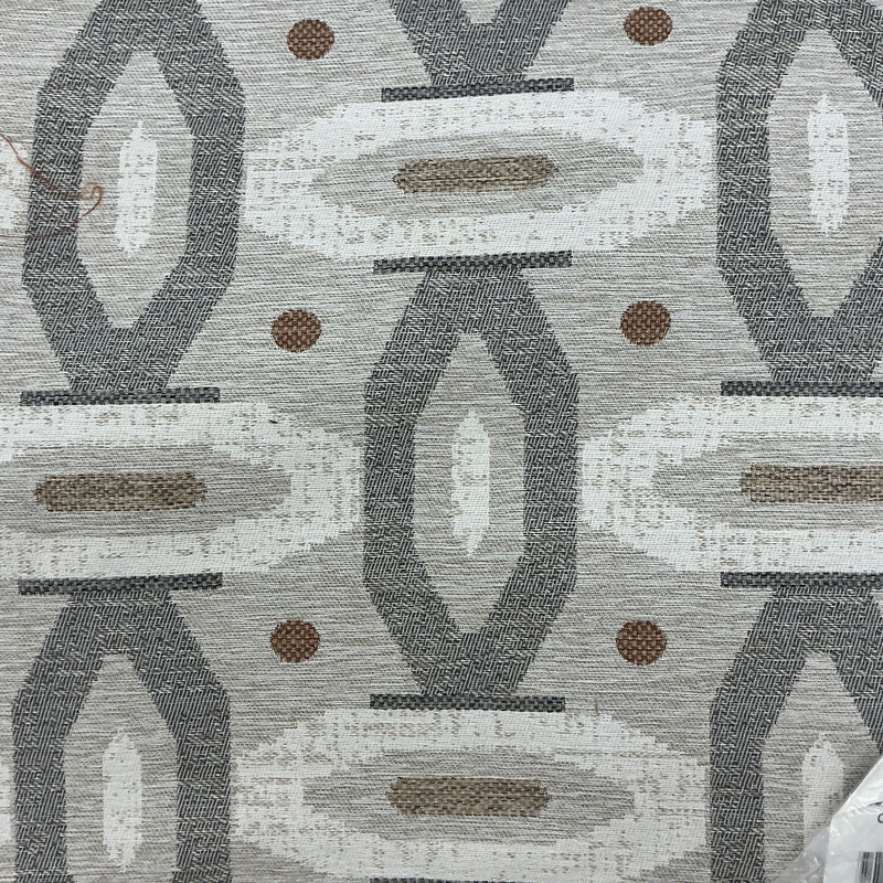 Caile in Stoneware | Upholstery Fabric | Modern Geometric in Grey / Beige / Orange | Richloom | Heavy Weight | 54" Wide | BTY