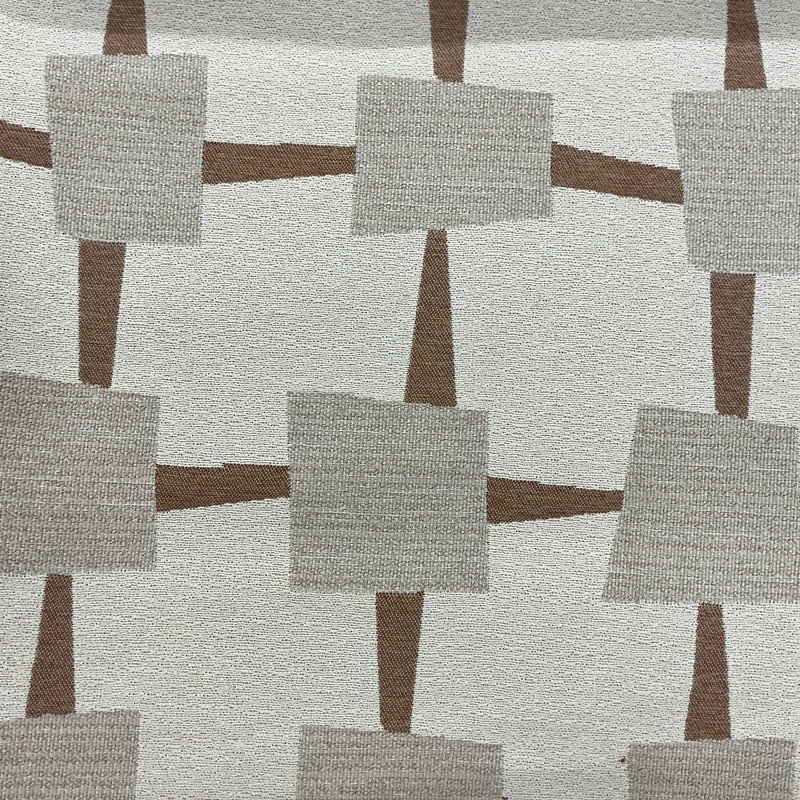 Charger in Nutmeg | Upholstery Fabric | Modern Geometric in Off White / Beige / Brick | Richloom | Heavy Weight | 54" Wide | BTY