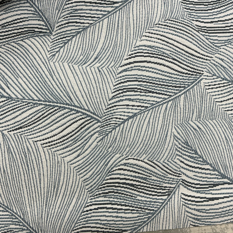 Richloom Fortress Clear Flutter in Cloud | Upholstery Fabric | Leaf Design in Blue and White | Heavyweight | 54" Wide | By the Yard