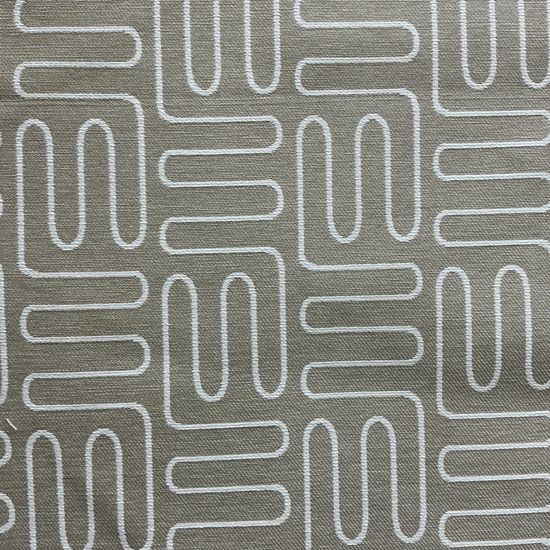 Jett in Chino | Upholstery Fabric | Wavy Line Design in Beige and Off White | Heavyweight | 54" Wide | By the Yard