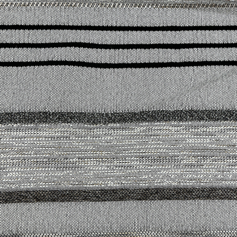 O'Malley in Domino | Upholstery Fabric | Large Scale Stripes in Black / Grey / Beige | Richloom | Heavy Weight | 54" Wide | By the Yard