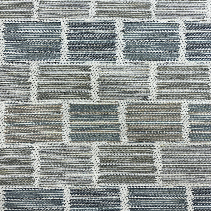 Topper in Julep | Upholstery Fabric | Tiled Blocks in Blue / Green / Grey / Off White | Richloom | Heavy Weight | 54" Wide | By the Yard