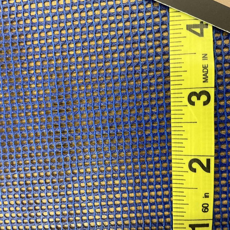 Blue 9 x 9 Vinyl Mesh | Windscreen, Safety Fencing, Gym Dividers, Awning Drop Shades | Bruin Plastics | 84" Wide | By the Yard