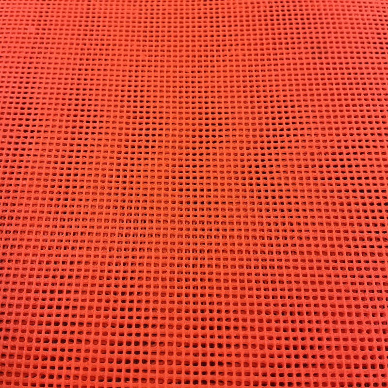Safety Orange 18 x 18 Vinyl Mesh | Windscreen, Safety Fencing, Gym Dividers, Awning Drop Shades | Bruin Plastics | 48" Wide | By the Yard