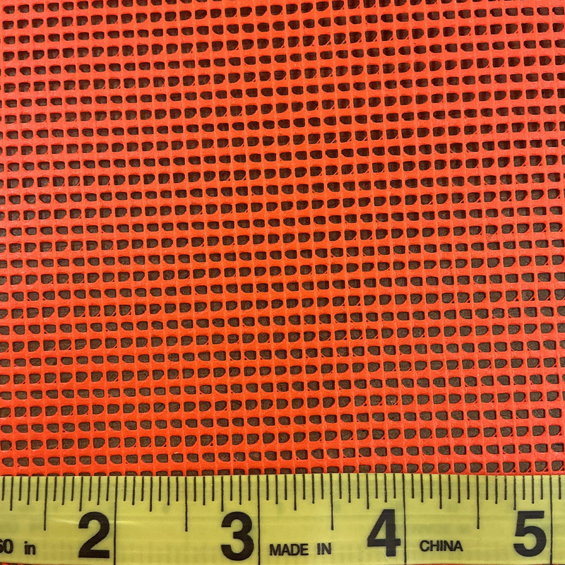 Safety Orange 9 x 9 Vinyl Mesh | Windscreen, Safety Fencing, Gym Dividers, Awning Drop Shades | Bruin Plastics | 36" Wide | By the Yard