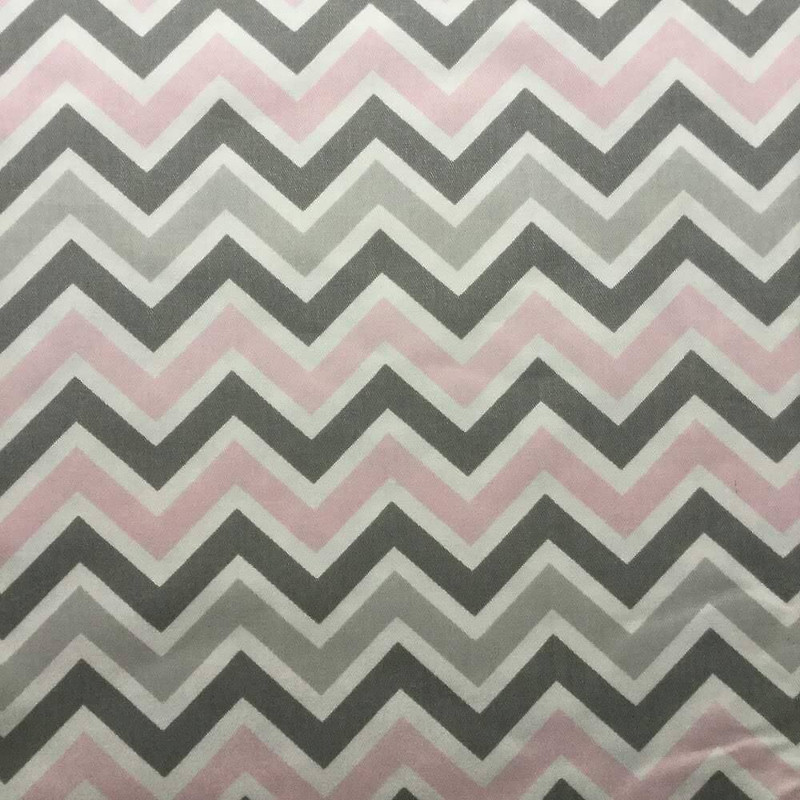3.75 Yard Piece of Pink and Gray Chevron | Upholstery / Drapery Fabric | 54" Wide | By the Yard