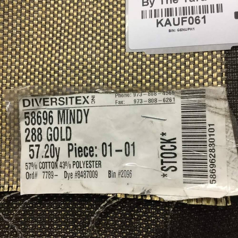 1.875 Yard Piece of Mindy Gold Upholstery/Drapery Fabric | 54'W | BTY | Durable | Great Texture | KAUF061-REM2