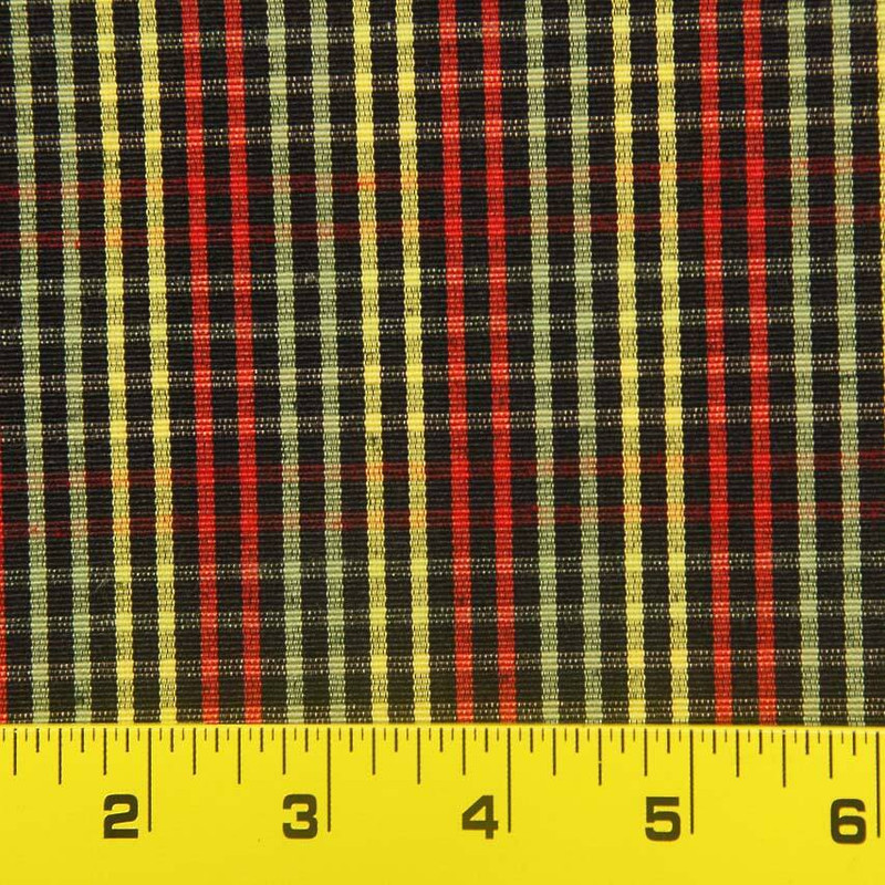 3.87 Yard Piece of Andrea Plaid Black Drapery Fabric