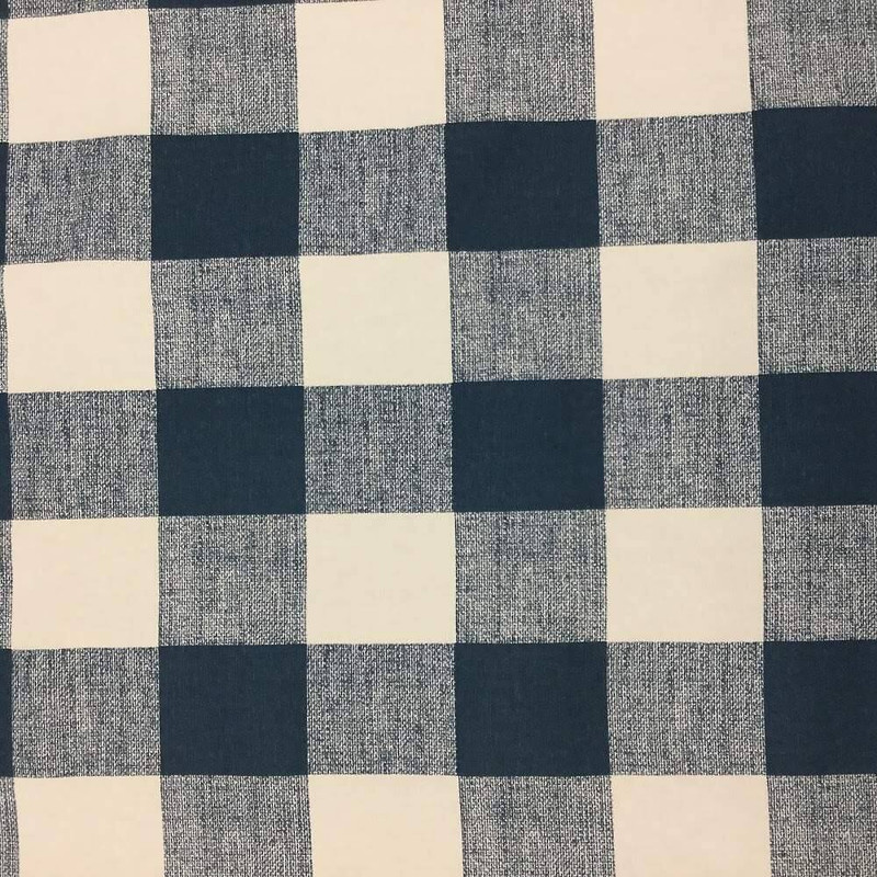 1 Yard Piece of Blue and White Plaid Drapery / Upholstery Fabric | 54"W | BTY | CLOSEOUT