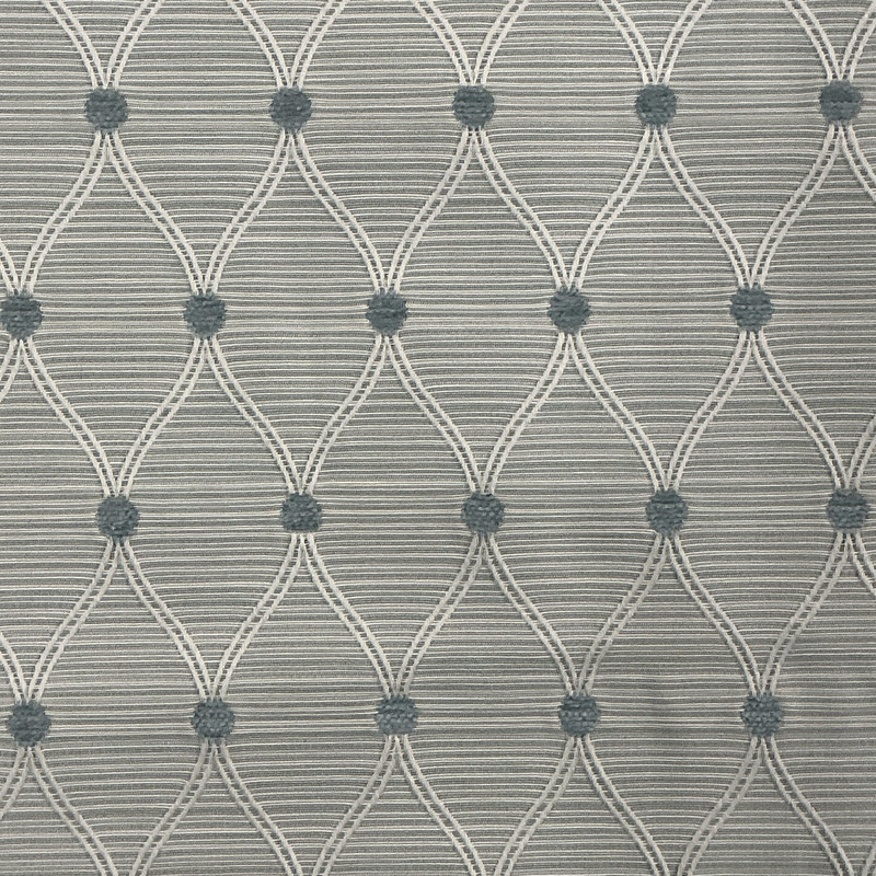 Lucas in Seafoam By Belle Maison | Curtain And Medium Weight Upholstery | Ogee Green Off White | 54" Wide | Poly Cotton Blend | By the Yard