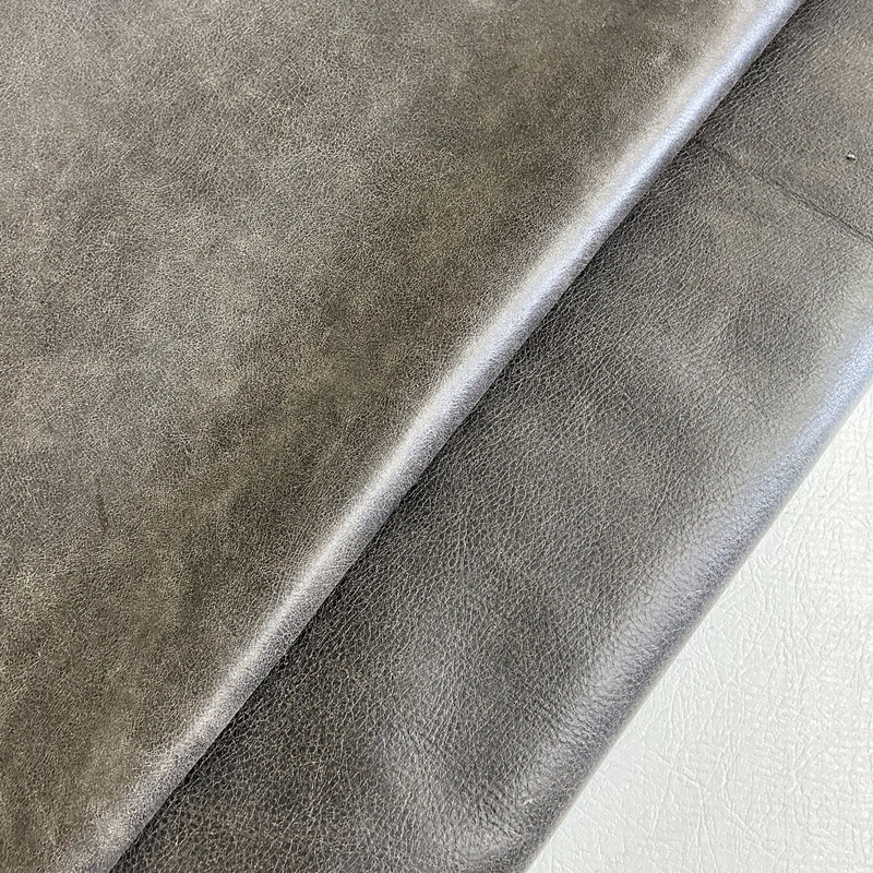 Two Tone Black / Brown Top Grain Premium Leather Hide | Chrome Tanned | 50+ Square Feet | 1.4 mm / 3.5 Ounce | Upholstery Leather