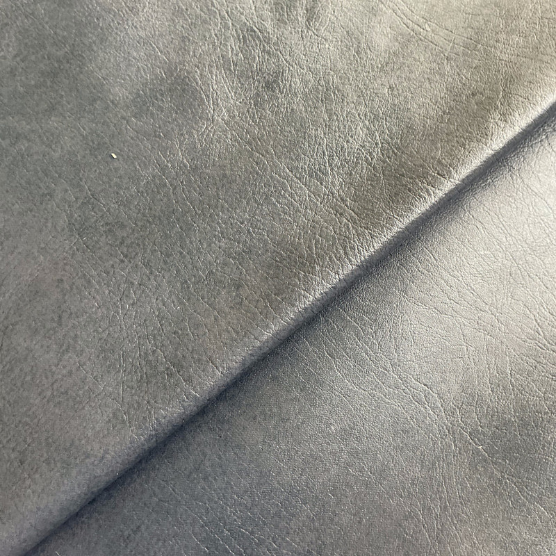 Dark Blue-Grey Top Grain Premium Leather Hide | Chrome Tanned | 40+ Square Feet | .9 mm / 2.3 Ounce | Upholstery Leather