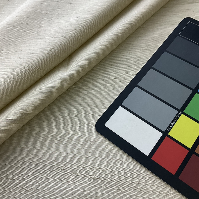 2 Yard Piece of Isla Raw Slub Faux Silk Ecru | Lightweight Dupioni Fabric | Home Decor Fabric | 54" Wide