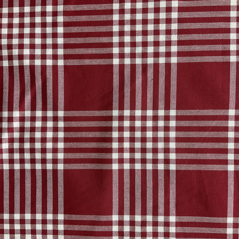 3.625 Yard Piece of Faulkner in Flame | Upholstery / Drapery Fabric | Plaid in Red / White | Medium Weight | 54" Wide | By the Yard