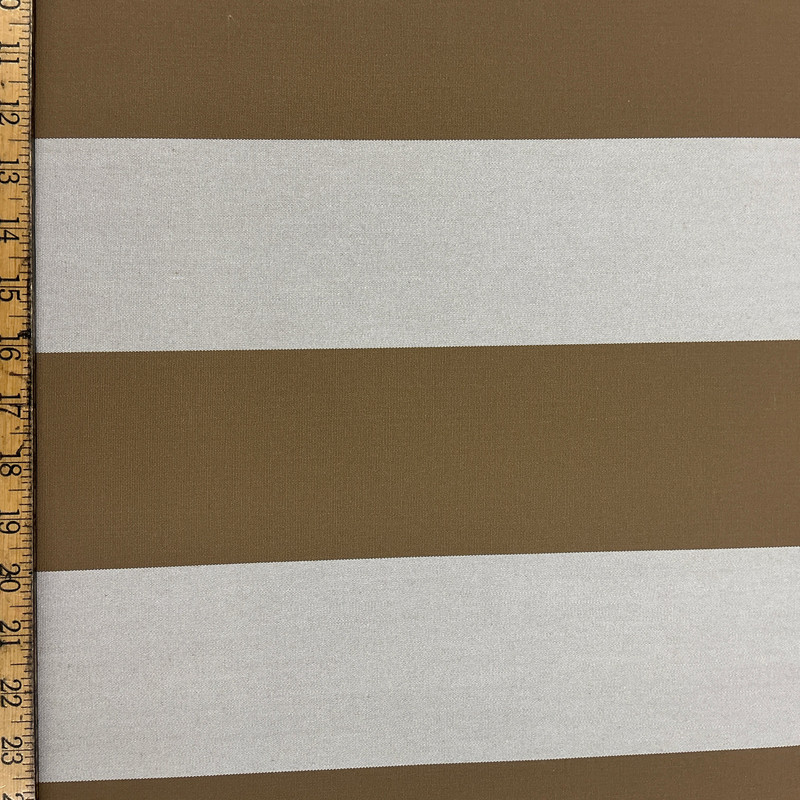 Recacril Stripes in Brown and Off White | Waterproof Awning & Marine Canvas | 100% Solution Dyed Acrylic | 46" Wide | By the Yard