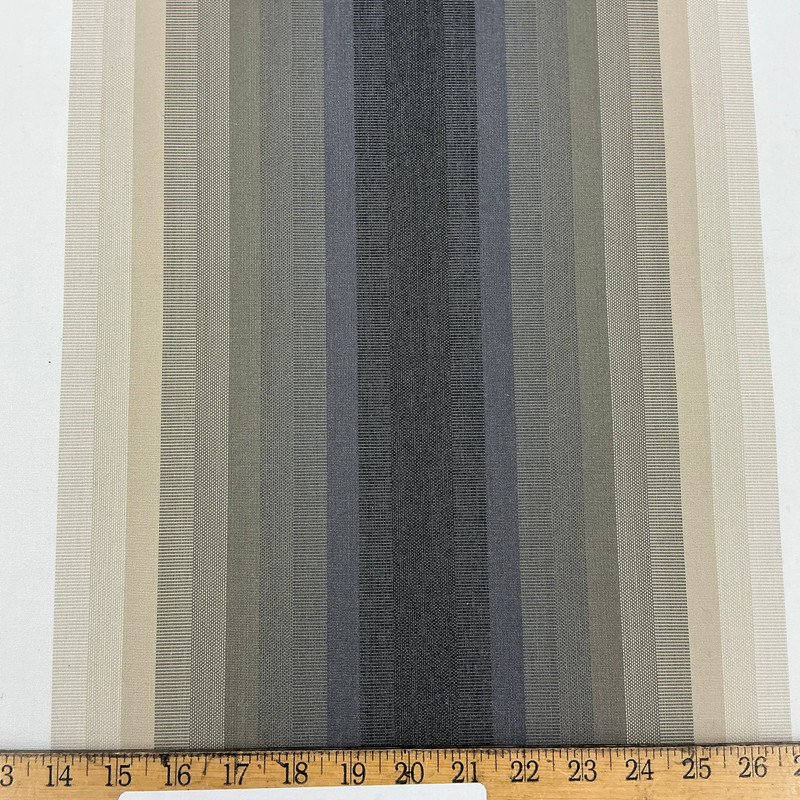 Recacril Segre Stripe R-352 Ombre Black / Grey / Beige / White | Waterproof Awning & Marine Canvas | 100% Solution Dyed Acrylic | 47" Wide | By the Yard