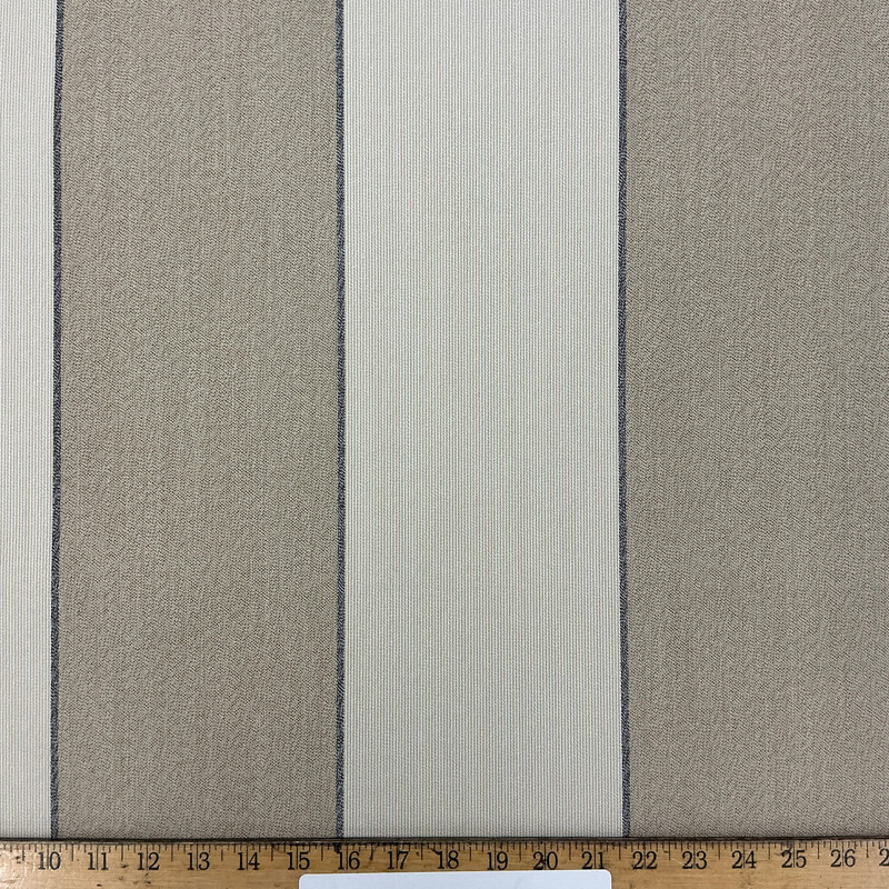 Recacril Goldana Stripe R-876 Beige / Black / Tan | Waterproof Awning & Marine Canvas | 100% Solution Dyed Acrylic | 47" Wide | By the Yard