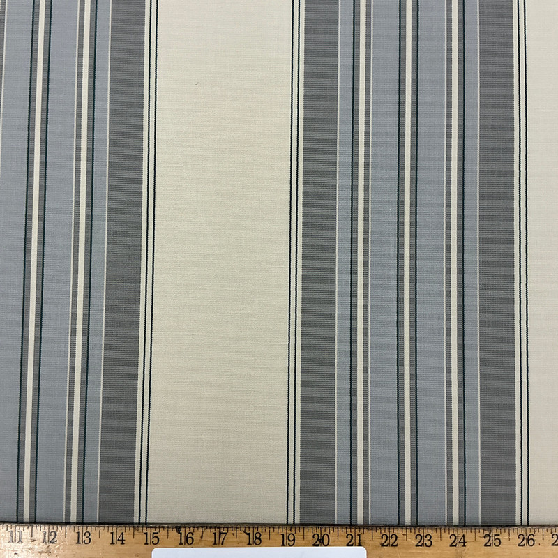 Recacril Striped Beige / Grey / Green | Waterproof Awning & Marine Canvas | 100% Solution Dyed Acrylic | 47" Wide | By the Yard