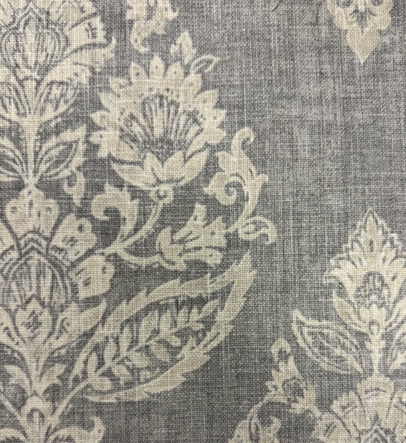 Lydia in Stone | Home Decor Fabric | Damask Medallion in Grey / Off White  | Covington | 54" Wide | By the Yard