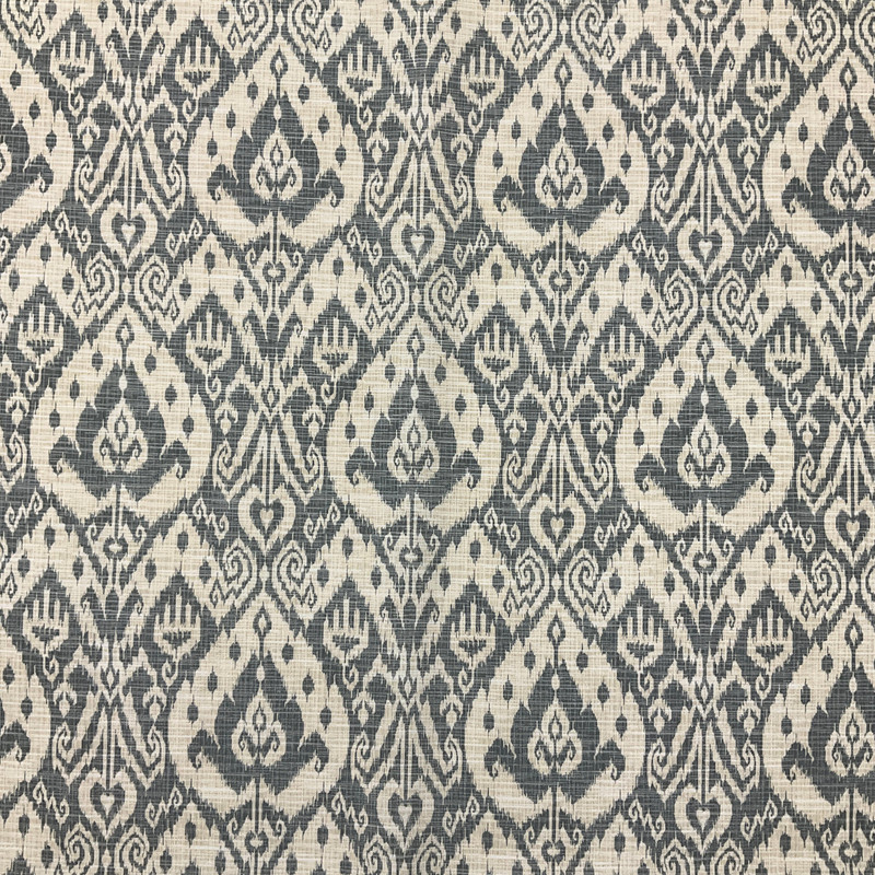 Ashmore in Pebble | Outdoor Waterproof Upholstery Fabric | Ikat | Grey / Off White | Richloom Brand | 100% Polyester | 54" Wide | By the Yard