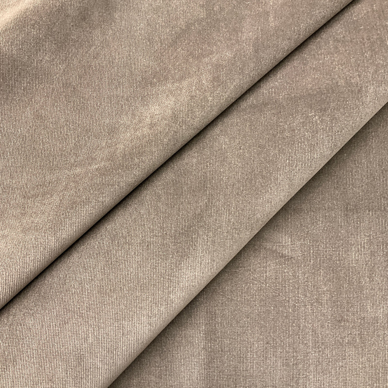Taupe Brown Microfiber Velvet Fabric | Upholstery | Micro Stripe Texture | Heavy Weight | 54" Wide | By the Yard