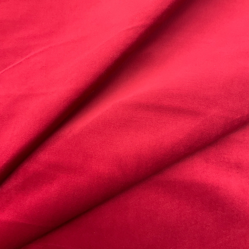 Scarlet Red Velvet | Upholstery Fabric | Luxurious and Soft | Heavy Weight | 54" Wide | By the Yard