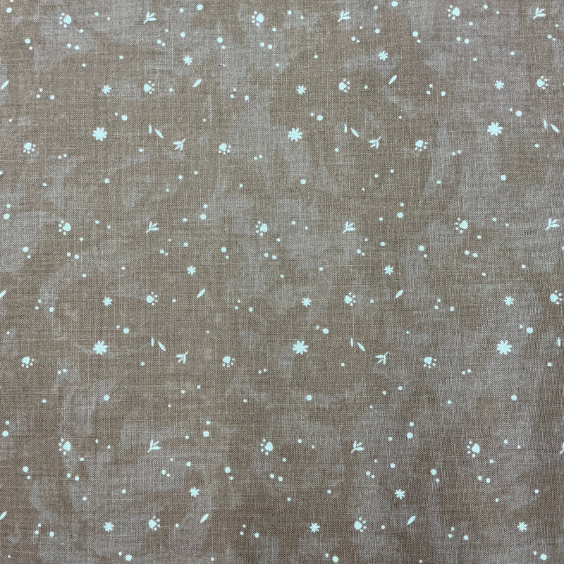 Paws & Play Paws in Rust | Figo Fabrics | Quilting Fabric | 44" Wide | 100% Cotton | Paw Prints / Speckled | Rusty Brown / White