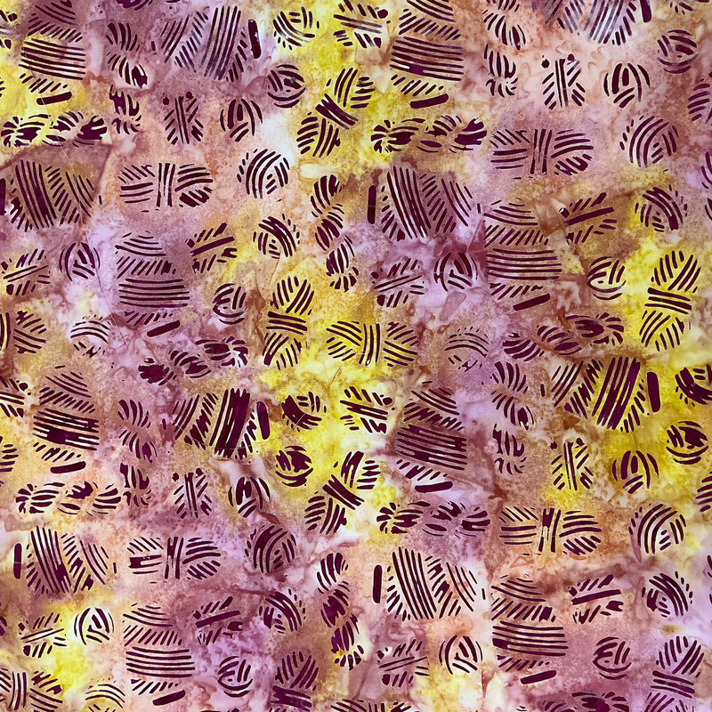 Crochet Yarn in Clay Multi | Banyan Batiks | Quilting Fabric | 44" Wide | 100% Cotton | Yarn Skeins | Gold Yellow / Red-Purple / Pink