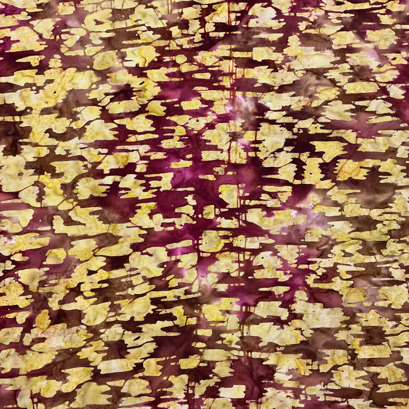 Boho Spirit Texture in Biscotti n Jam | Banyan Batiks | Quilting Fabric | 44" Wide | 100% Cotton | Abstract | Wine Red / Gold-Tan