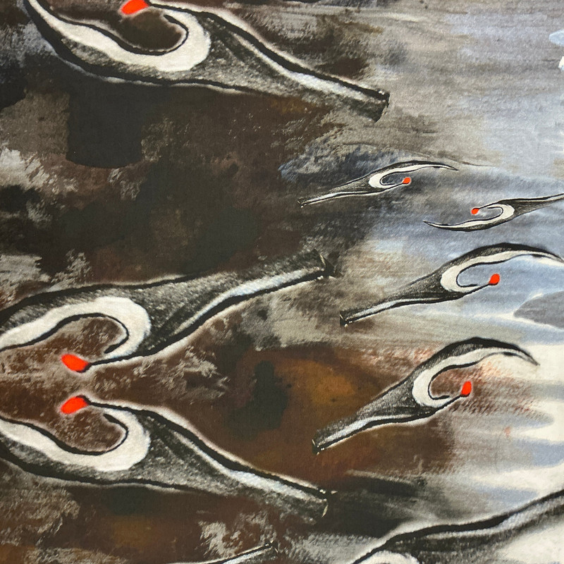 Amok Nightmare in Smoke | Northcott | Quilting Fabric | 44" Wide | 100% Cotton | Seam Ripper Abstract | Black / Gray / Red / Brown