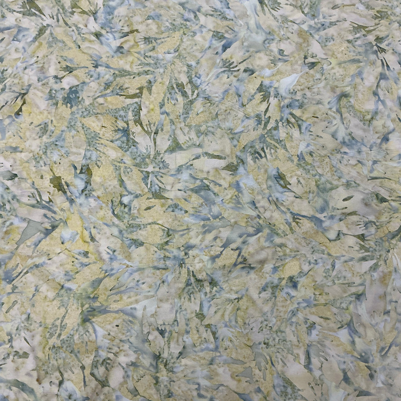 Boho Spirit Leaves in Seafoam | Banyan Batiks | Quilting Fabric | 44" Wide | 100% Cotton | Abstract Leaves | Light Green and Blue